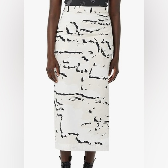 Maison Blanche new pencil skirt size 4 NWT bikercore statement cotton timeless - Picture 2 of 12